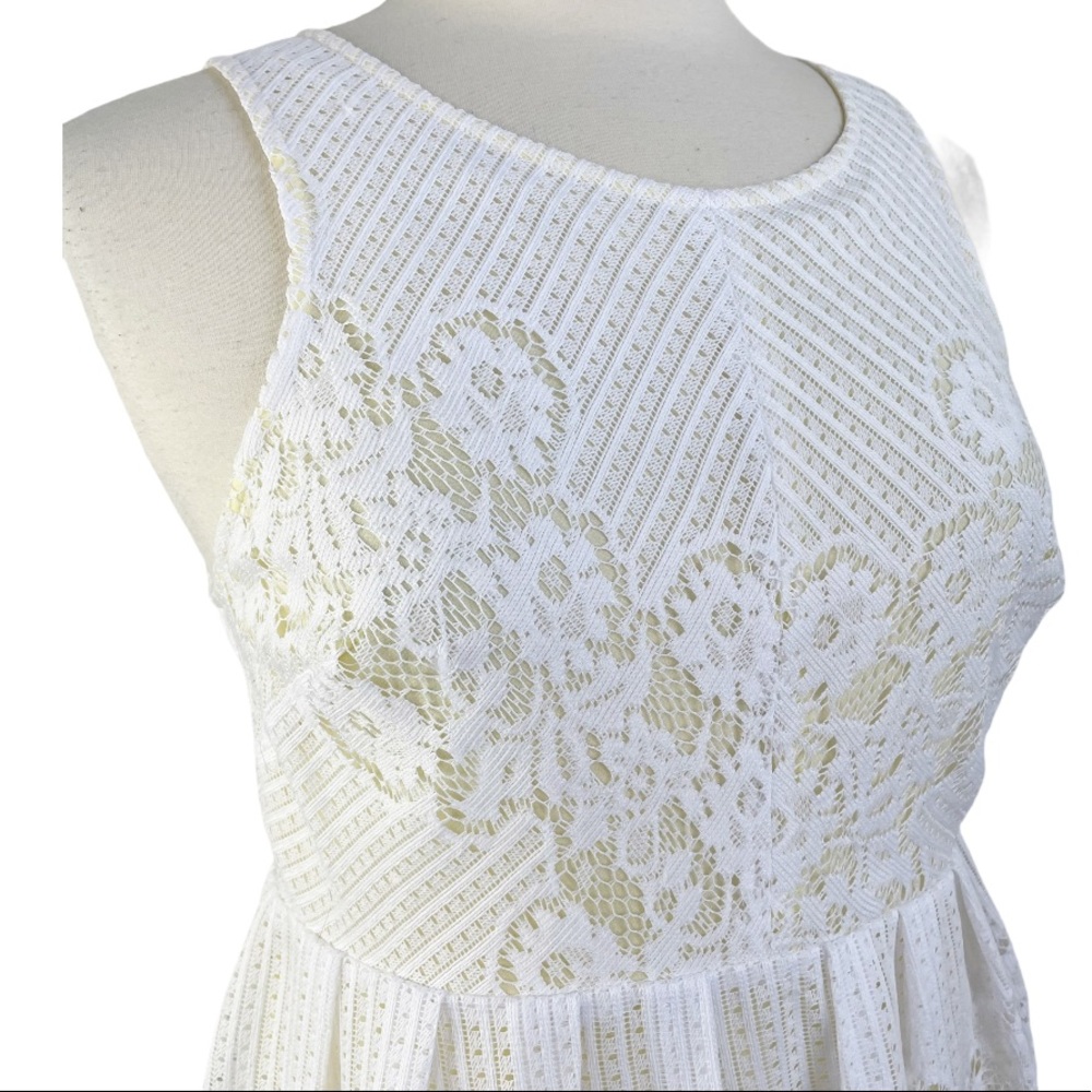 Free People White Lace Fit-and-Flare Mini Dress - Picture 8 of 10